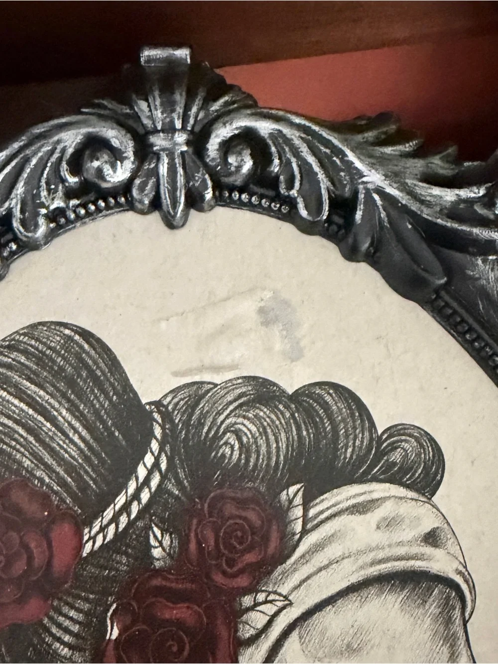 Victorian Framed Halloween Skeleton Man Woman Portait Snake Rose Spooky Wall Art